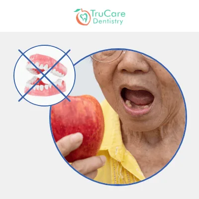 Eating without dentures