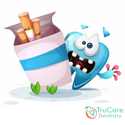 How does smoking cigarettes result in dental implant failure
